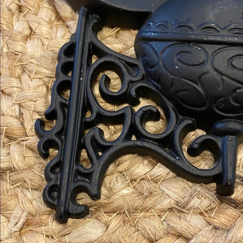 Vintage Sexton 1966 Elegant Black Wall Decor. Cast Iron. Oil Lamp. - Picture 4 of 10
